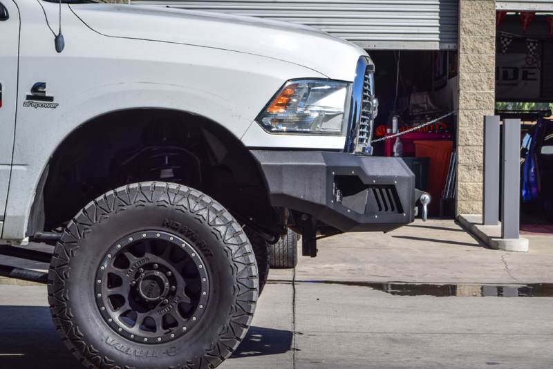 Ram 3500 Bumper - Front - DV8 Offroad - Modular design with mesh aluminum grills - Sand texture black finish - `10-`18